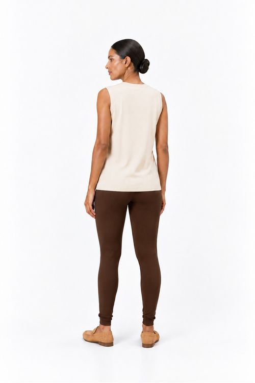 Calca legging basica suplex cafe.